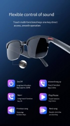 Wireless smart glasses Bluetooth sports touch music talk Sun sunglasses headphones